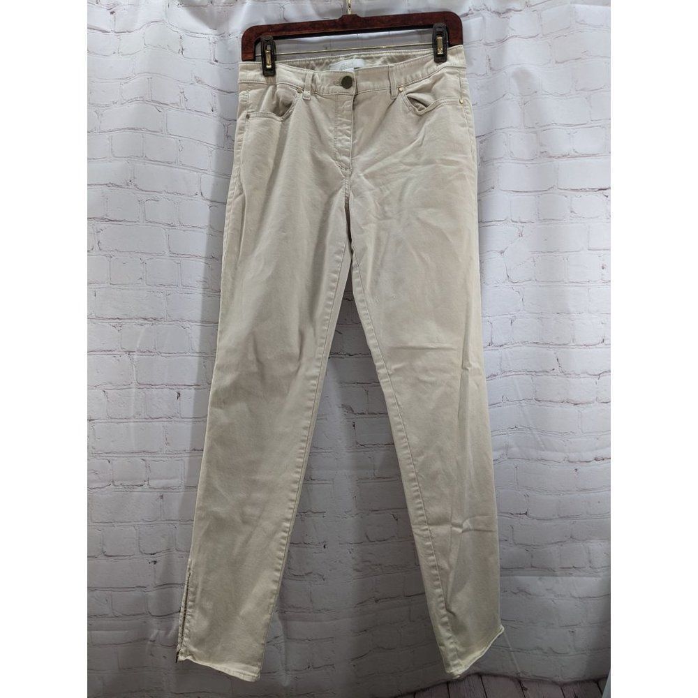 Chico's khaki jeans with Gold ankle zipper size 0.5